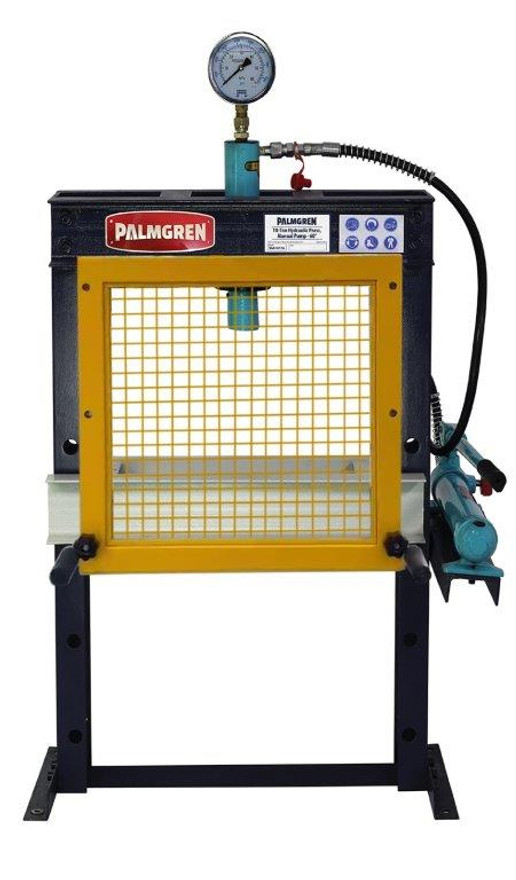 Palmgren 9661611 10 Ton Manual Pump Floor Hydraulic Press | 19.5" x 11.81" Capacity | 19" x 40" Max. Work Diameter