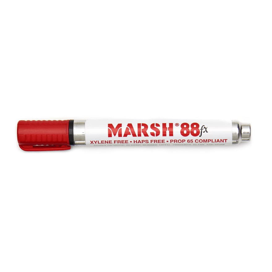 Marsh M88FX-RP Pigmented Type Paint Marker | Alcohol | Red | Sold by Pack of 12