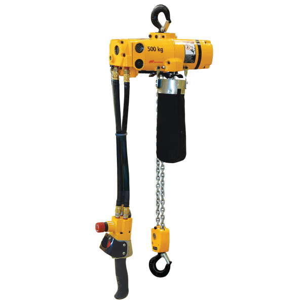 Ingersoll Rand CL500K-2C10-C6 CLK Series Air Chain Hoist | 1/2 Ton Capacity | 10 ft Lift | 6 Drop | Steel Snap Hook | Pendent Control