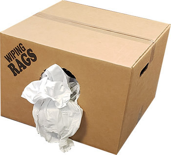 Spilfyter WR5010W-10CBX Bulk Reclaimed White T-Shirt Rag | 10 lb | Compressed Box