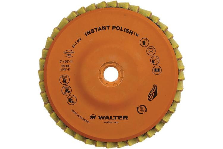 Walter Surface Technologies 07T502 INSTANT POLISH Flap Disc | 5" Diameter | 7600 Max RPM | Sold by Box of 5