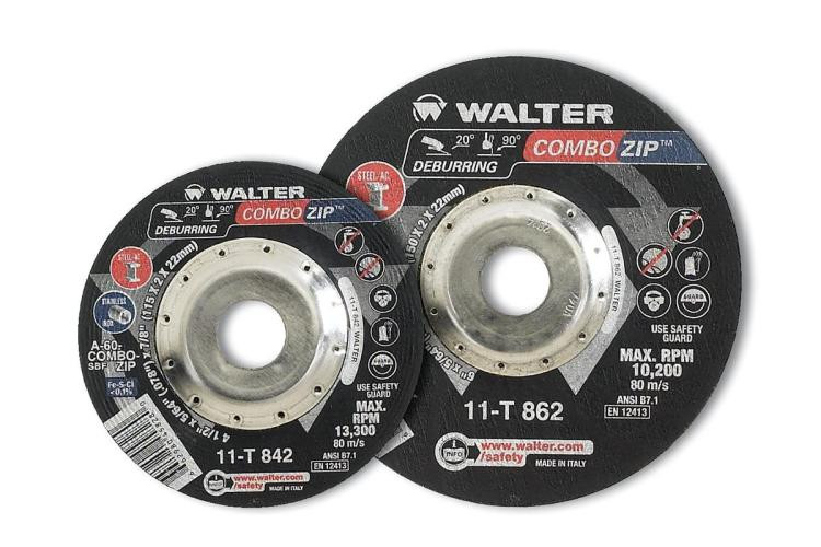 Walter Surface Technologies 11T852 COMBO ZIP Cut and Grind Wheel | Type 27 | 5" Diameter | 5/64" Thickness | 7/8" Arbor Hole | A-60 Grade | Sold by Box of 25
