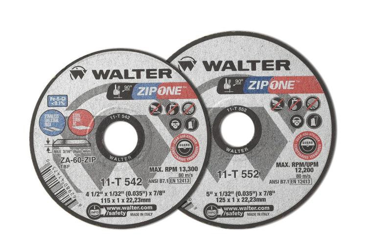 Walter Surface Technologies 11T672 ZIP ONE Cut-Off Wheel | Type 27 | 7" Diameter | 3/64" Thickness | 7/8" Arbor Hole | ZA-60 Grade | Sold by Box of 25