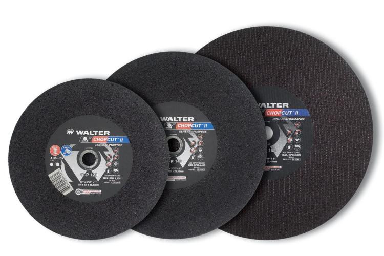 Walter Surface Technologies 10P123 CHOPCUT II Cut-Off Wheel | Type 1 | 12" Diameter | 3/32" Thickness | 1" Arbor Hole | A-30 Grade | Sold by Box of 10