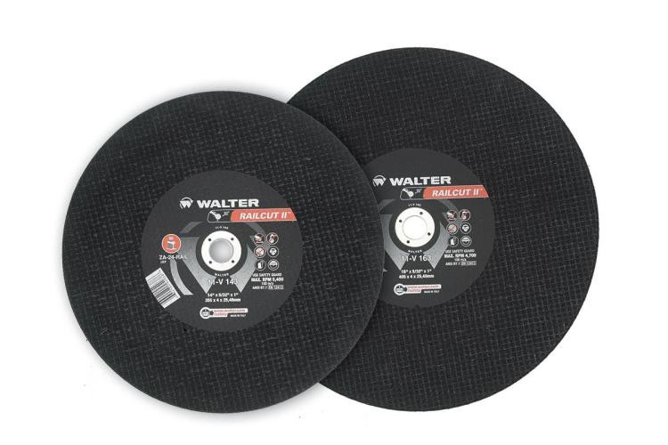 Walter Surface Technologies 11V145 RAILCUT II FAST Cut-Off Wheel | Type 1 | 14" Diameter | 5/32" Thickness | 1" Arbor Hole | ZA-24 Grade | Sold by Box of 10