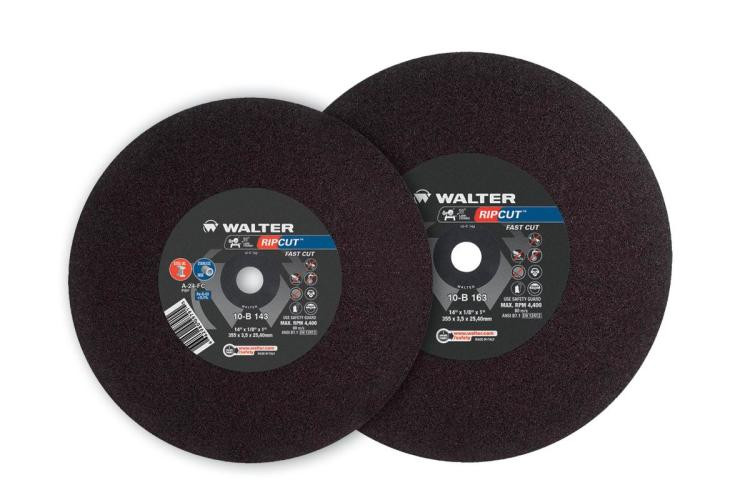 Walter Surface Technologies 10B203 RIPCUT Cut-Off Wheel | Type 1 | 20" Diameter | 3/16" Thickness | 1" Arbor Hole | A-24 Grade | Sold by Box of 5