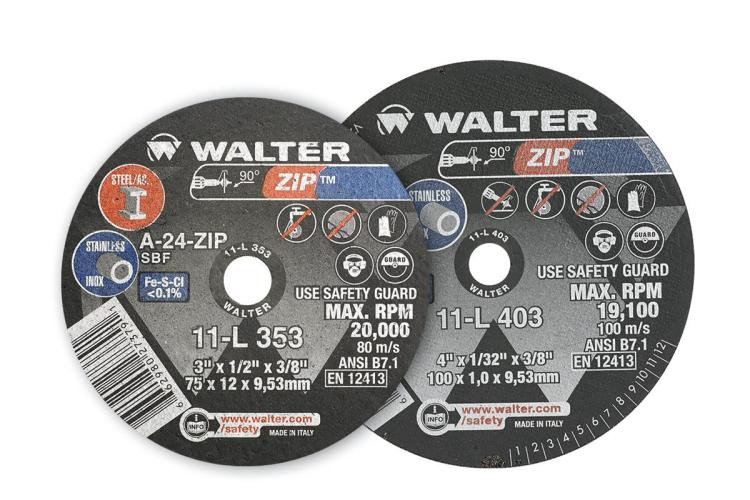 Walter Surface Technologies 11L203 ZIPCUT Cut-Off Wheel | Type 1 | 2" Diameter | 1/32" Thickness | 3/8" Arbor Hole | A-60 Grade | Sold by Box of 25