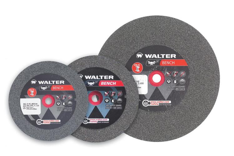 Walter Surface Technologies 12E325 Type 1 Bench Grinding Wheel | 1" Arbor Hole | 6" Diameter | Aluminum Oxide 46 Medium Grit | 3/4" Thickness