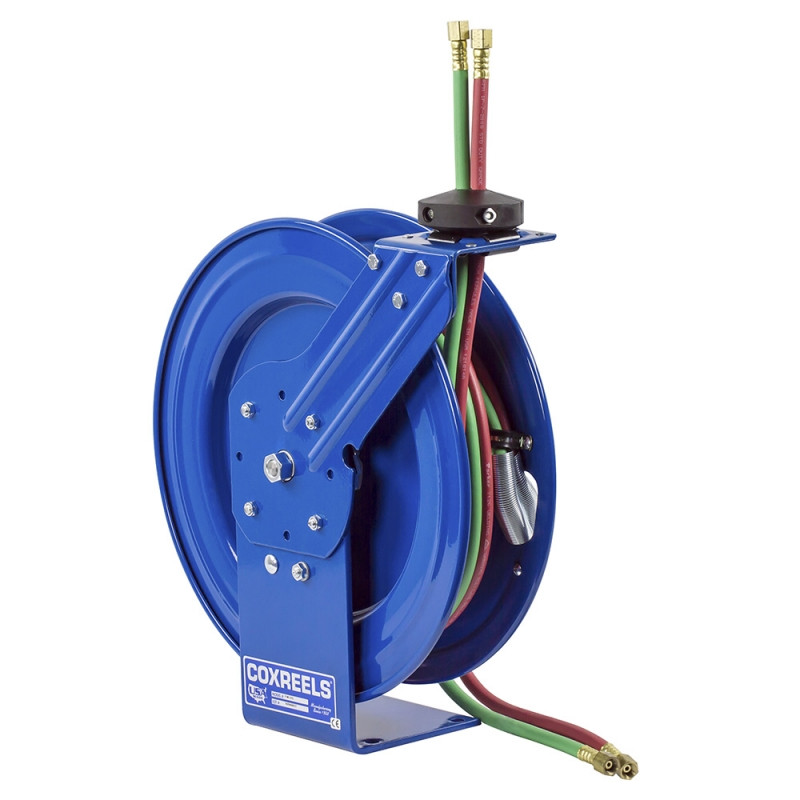 Coxreels P-WL-125 Dual Hose Spring Rewind Hose Reel | P-W Series | 1/4" Hose Diameter | 25' Hose Length | 200 Max PSI | Less Hose