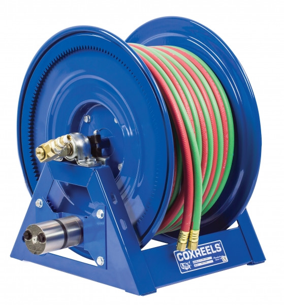 Coxreels 1275W-3-250-A Dual Hose Air Motor Welding Reel | 1275W Series | 3/8" Hose Diameter | 250' Hose Length | 200 Max PSI