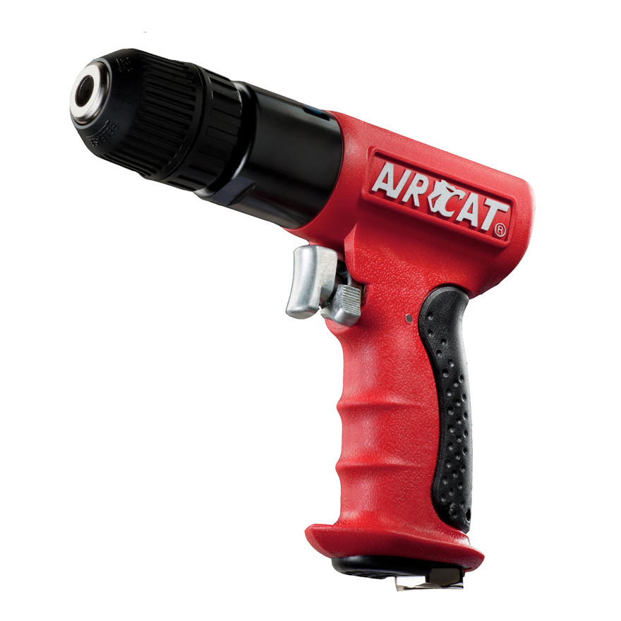 Aircat Pneumatic Tools 4338 Composite Reversible Drill | 0.6 HP | 1800 RPM | 3/8" Chuck Size | 3/8" x 24 Spindle Tread