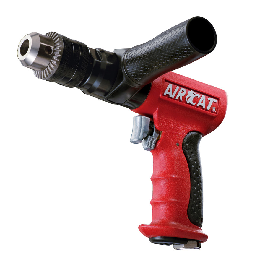 Aircat Pneumatic Tools 4450 Composite Reversible Drill | 0.6 HP | 400 RPM | 1/2" Chuck Size | 3/8" x 24 Spindle Tread