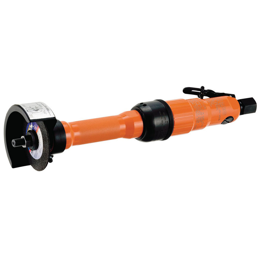 Cleco 25GELC-120-W3T3 Cut-off Wheel Extended Horizontal Grinder | 25 Series | 1.4 HP | 12,000 RPM | Aluminum Housing | Side Exhaust