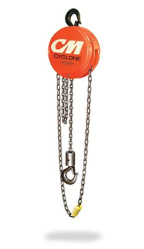 CM Cyclone 4621 Hand Chain Hoist | 1 Reeving | 10' Standard Lift | 1/4 Ton Rated Capacity