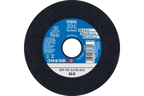 Pferd 63602 ALU SG Type 1 Cut-Off Wheel | 4-1/2" Diameter | 7/8" Arbor Hole | 3/32" Thickness | Sold by Box of 25