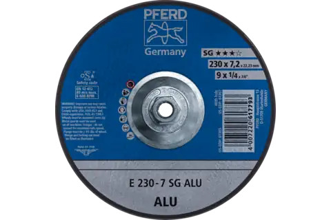 Pferd 61307 SG ALU Type 27 Grinding Wheel | 9" Diameter | 5/8-11" Arbor Hole | 1/4" Thickness | Sold by Box of 10