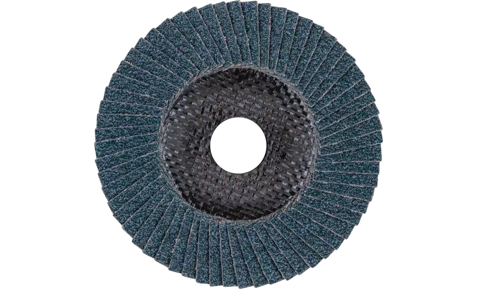 Pferd 62278 Polifan Flap Disc | 5/8-11" Arbor Hole | 4-1/2" Diameter | Zirconia Alumina 60 Grit | Type 27 | Sold by Box of 10