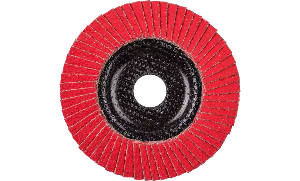 Pferd 61086 Polifan Flap Disc | 5/8-11" Arbor Hole | 5" Diameter | Ceramic Oxide 50 Grit | Type 27 | Sold by Box of 10