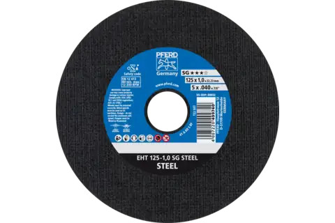 Pferd 69952 SG STEEL Type 1 Cut-Off Wheel | 5" Diameter | 7/8" Arbor Hole | .040" Thickness | Sold by Box of 25