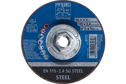 Pferd 63114 SG STEEL Type 27 Cut-Off Wheel | 4-1/2" Diameter | 5/8-11" Arbor Hole | 3/32" Thickness | Sold by Box of 10