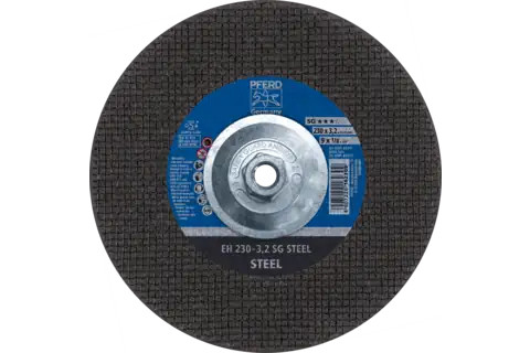 Pferd 63113 SG STEEL Type 27 Cut-Off Wheel | 9" Diameter | 5/8-11" Arbor Hole | 1/8" Thickness | Sold by Box of 10