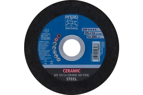 Pferd 63661 CERAMIC SGP STEEL Type 1 Cut-Off Wheel | 5" Diameter | 7/8" Arbor Hole | .045" Thickness | Sold by Box of 25