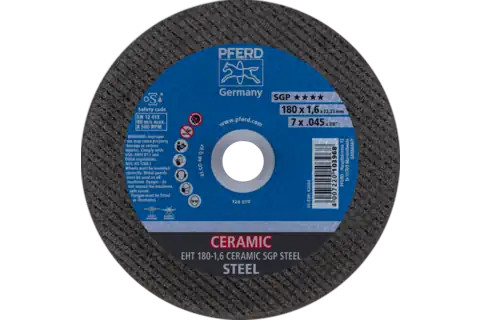Pferd 63664 CERAMIC SGP STEEL Type 1 Cut-Off Wheel | 7" Diameter | 7/8" Arbor Hole | .045" Thickness | Sold by Box of 25