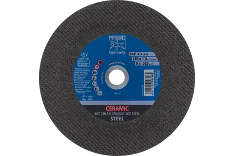 Pferd 63666 CERAMIC SGP STEEL Type 1 Cut-Off Wheel | 9" Diameter | 7/8" Arbor Hole | .065" Thickness | Sold by Box of 25