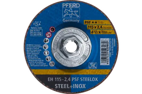 PFERD 63722 PSF STEELOX Type 27 Cut-Off Wheel | 4-1/2" Diameter | 5/8-11" Arbor Hole | 3/32" Thickness | Sold by Box of 10