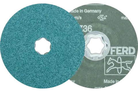 Pferd 40131 COMBICLICK Fibre Disc | 4-1/2" Diameter | 13300 RPM | Zirconia Alumina 36 Grit | Sold by Box of 25