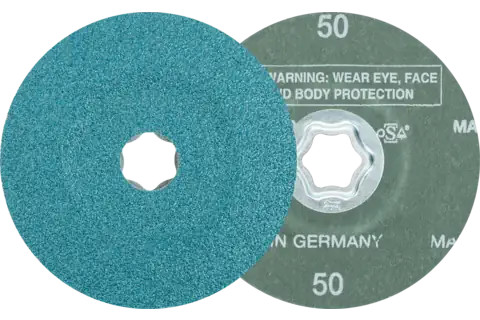Pferd 40132 COMBICLICK Fibre Disc | 4-1/2" Diameter | 13300 RPM | Zirconia Alumina 50 Grit | Sold by Box of 25