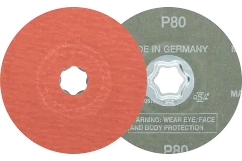 Pferd 40303 COMBICLICK Fibre Disc | 4-1/2" Diameter | 13300 RPM | Aluminum Oxide 80 Grit | Sold by Box of 25