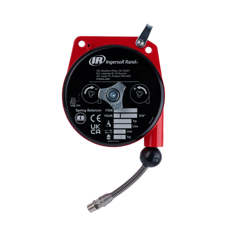 Ingersoll Rand BHR-8 Air Hose Reel Spring Balancer | 18.4 Extended CFM | 4-1/4' Lift | 0.875 - 1.75 lbs Load Capacity