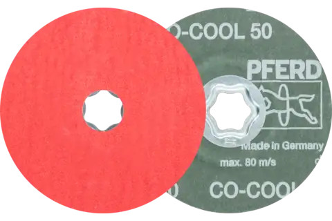 Pferd 40727 COMBICLICK Fibre Disc | 4-1/2" Diameter | 13300 RPM | Ceramic Oxide 50 Grit | Sold by Box of 25