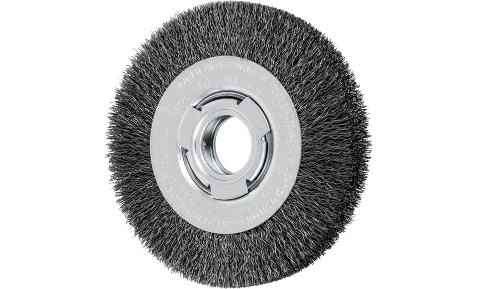 PFERD 81116 Medium Face Crimped Wire Wheel | 6" Diameter | 1-1/16" Width | Carbon Steel Wire