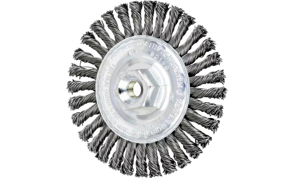 PFERD 82190 Stringer Bead Twist Knot Wheel | 4" Diameter | 3/16" Width | Carbon Steel Wire | Box of 10