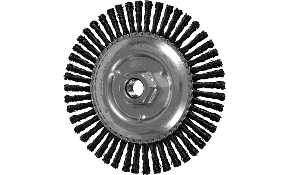 PFERD 82487 Stringer Bead Twist Knot Wheel | 6" Diameter | 3/16" Width | Carbon Steel Wire | Box of 10