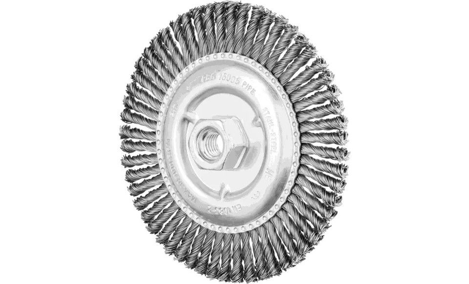 PFERD 82488 Stringer Bead Twist Knot Wheel | 6" Diameter | 3/16" Width | Carbon Steel Wire | Box of 10