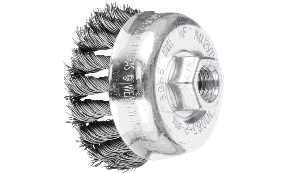 PFERD 82224 Knot Cup Brush | 2-3/4" Diameter | Carbon Steel Wire | Box of 5