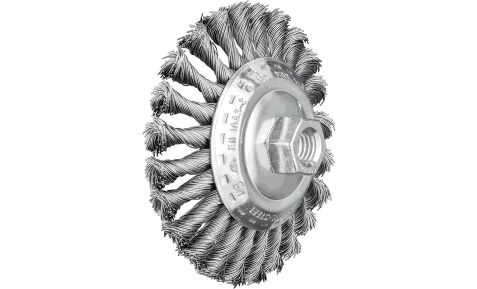 PFERD 82501 Knot Wire Bevel Brush | 4-1/2" Diameter | Carbon Steel Wire