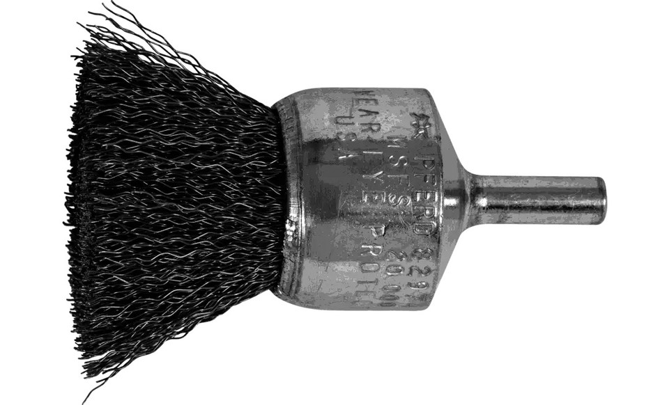 PFERD 82974 Crimped Wire End Brush | 1" Diameter | Carbon Steel | Box of 10