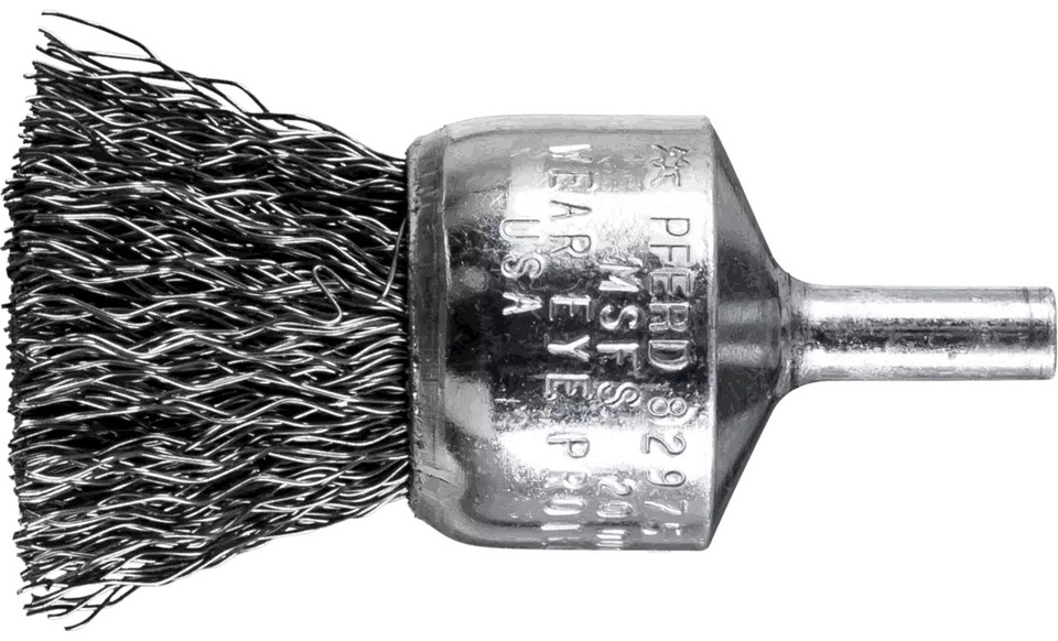 PFERD 82975 Crimped Wire End Brush | 1" Diameter | Carbon Steel | Box of 10
