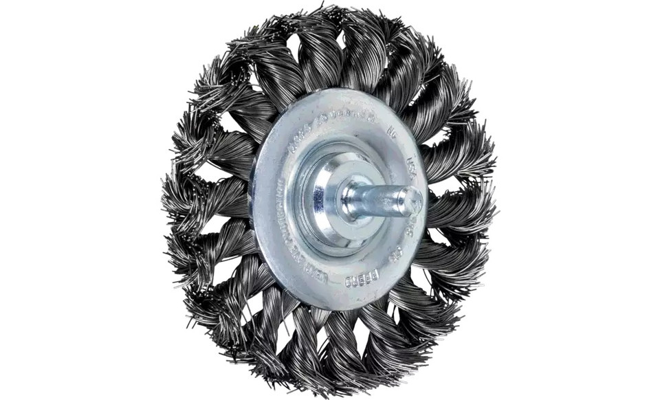PFERD 82915 Knot Standard Twist Wheel Brush | 3" Diameter | Carbon Steel Wire | Box of 10