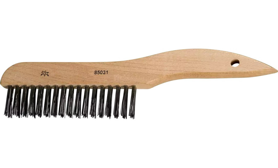 PFERD 85031 Shoe Handle Scratch Brush without Scraper | Stainless Steel Wire | Box of 12
