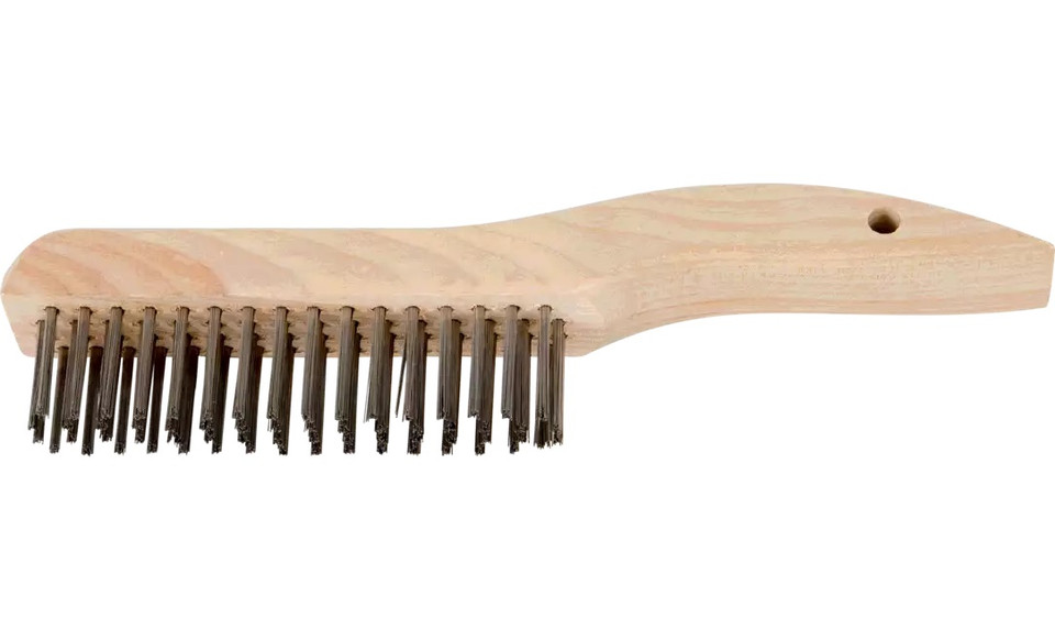 PFERD 85035 Shoe Handle Scratch Brush without Scraper | Stainless Steel Wire | Box of 12
