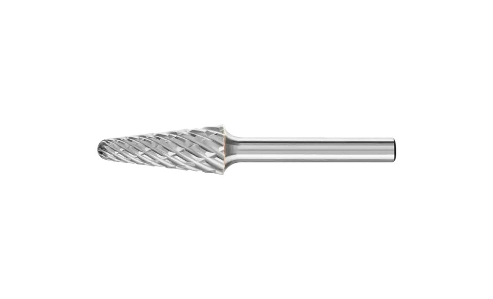 PFERD 25168 Carbide Bur | SCTI SL-4 | 14 Degree Taper Shape L with Radius End | 1/4" Shank | STEEL Cut