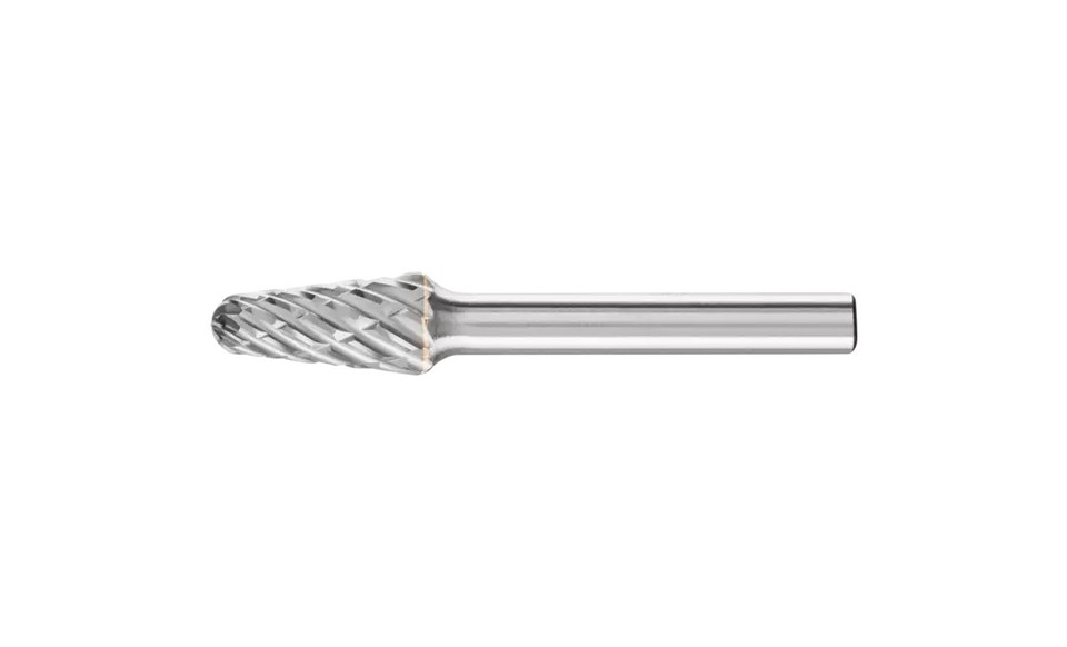 PFERD 25158 Carbide Bur | SCTI SL-3 | 14 Degree Taper Shape L with Radius End | 1/4" Shank | STEEL Cut