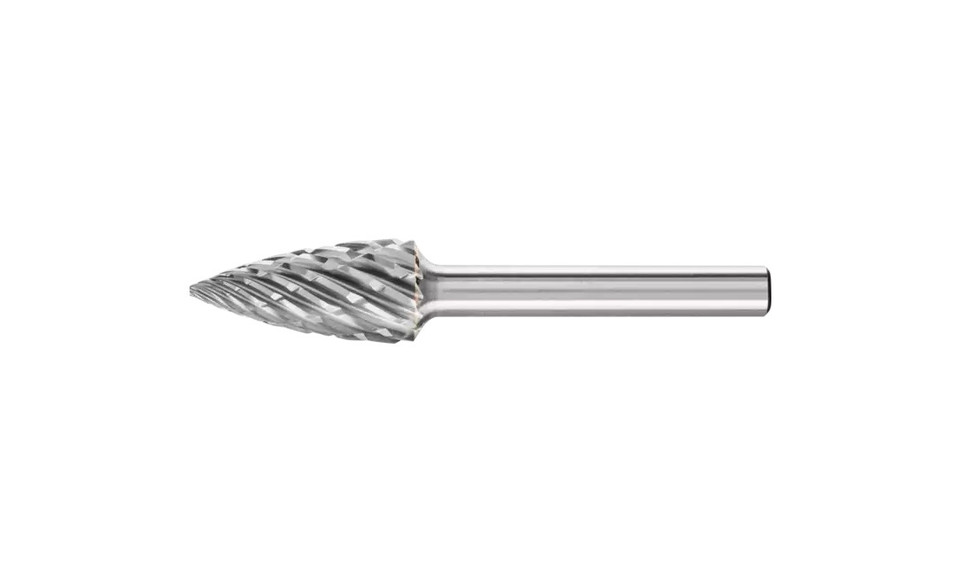 PFERD 24818 Carbide Bur | SCTI SG-5 | Tree Shape G with Pointed End | 1/4" Shank | STEEL Cut