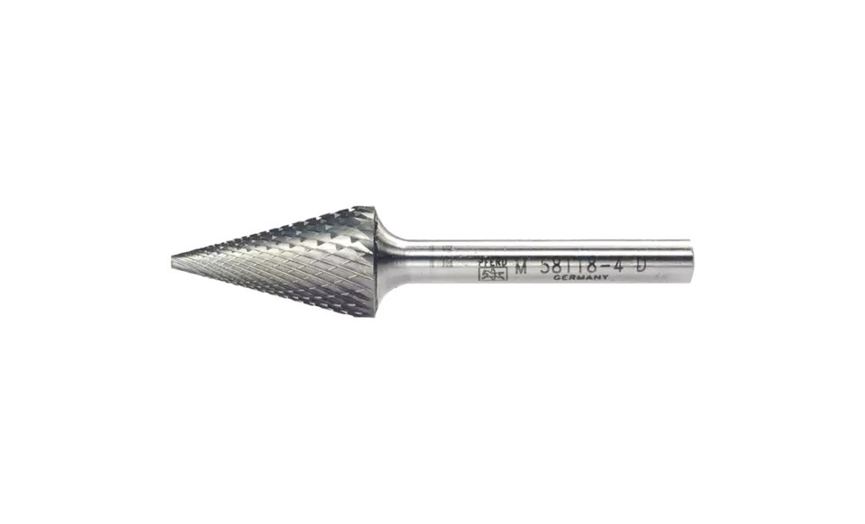 PFERD 25253 Carbide Bur | 5/8" Diameter | SCTI SM-6 | Cone Shape M with Pointed End | Diamond Cut