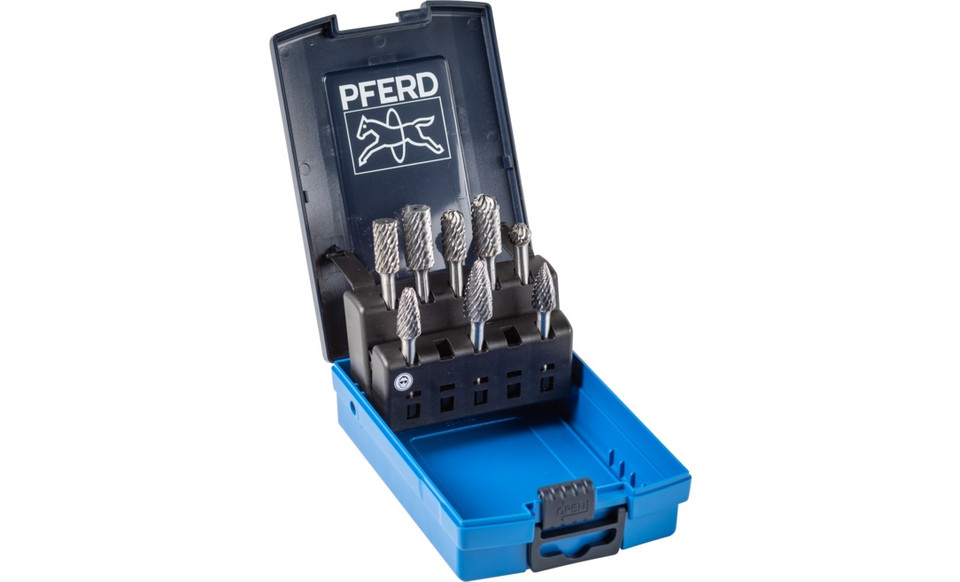 PFERD 28011 8-Piece Carbide Burr Set | 1/4" Shank Diameter | OMNI CUT